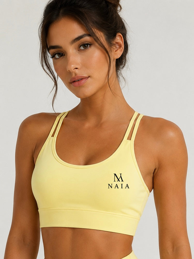 Doll Crossback Sports Bra – Butter Yellow🌼